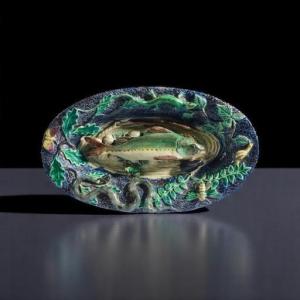 Palissy-style Oval Platter – Ecole De Tours, 19th Century