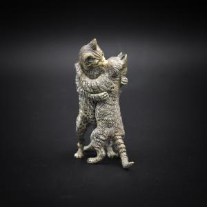 Couple de chats amoureux - Bronze de Vienne, fin XIXe siècle