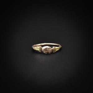 "fede" Ring / Wedding Ring In 18-karat Rose Gold And Green Gold – French Craftsmanship, Late 19th Century