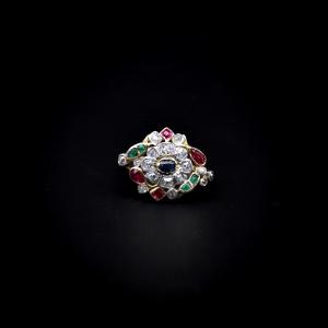 Giardinetti Ring With Diamonds, Rubies, Emeralds, And Sapphires – 19th Century