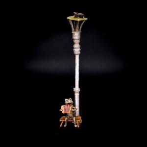 Cat Playing The Accordion By A Streetlight - Viennese Bronze, Bergmann, Late 19th Century