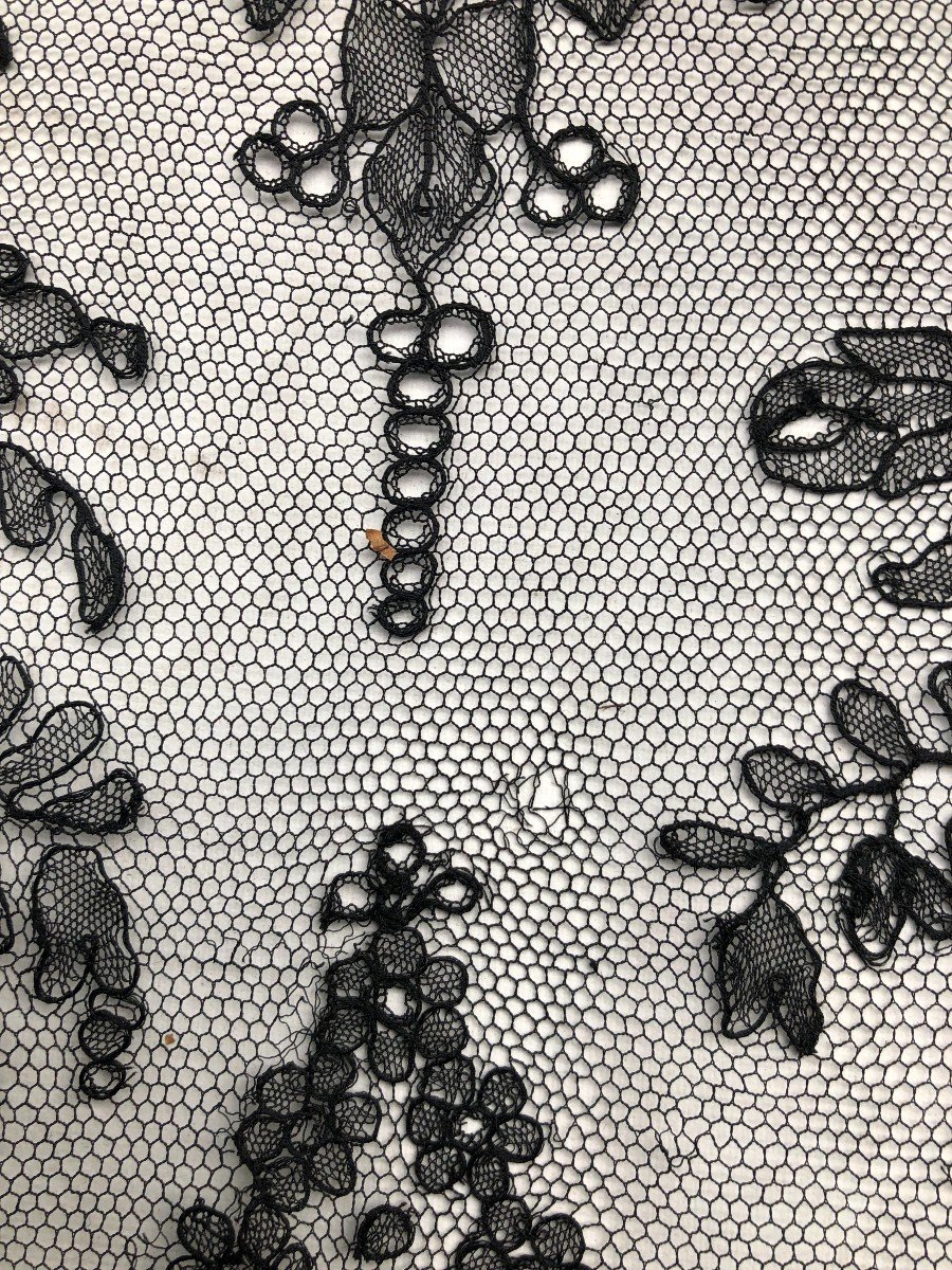 Dentelle 4 Meters Of Nineteenth And Art Deco Chantilly Lace-photo-6