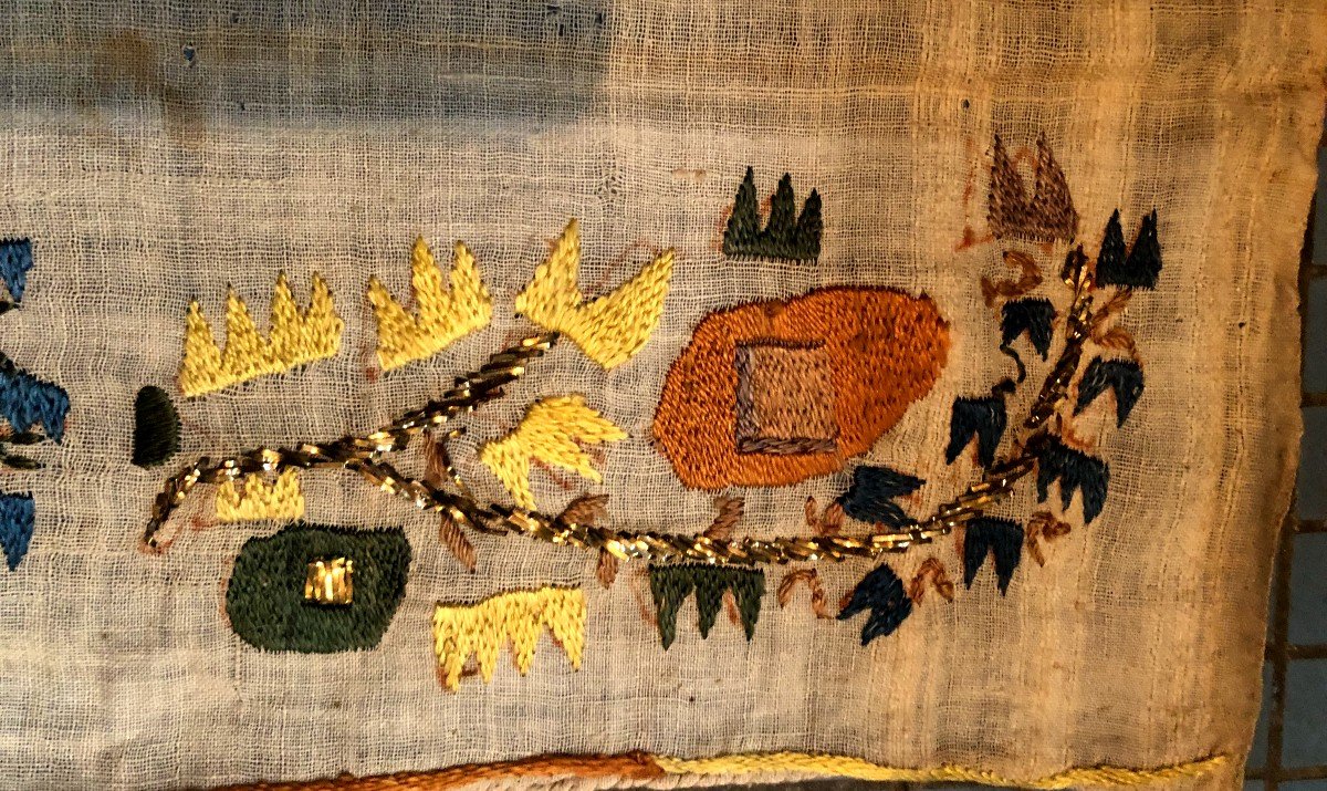 TISSU Broderie Ottomanes Turquie  TURC XIXème Siècle Serviettes De Hammam Fil Métallique yaglik-photo-1