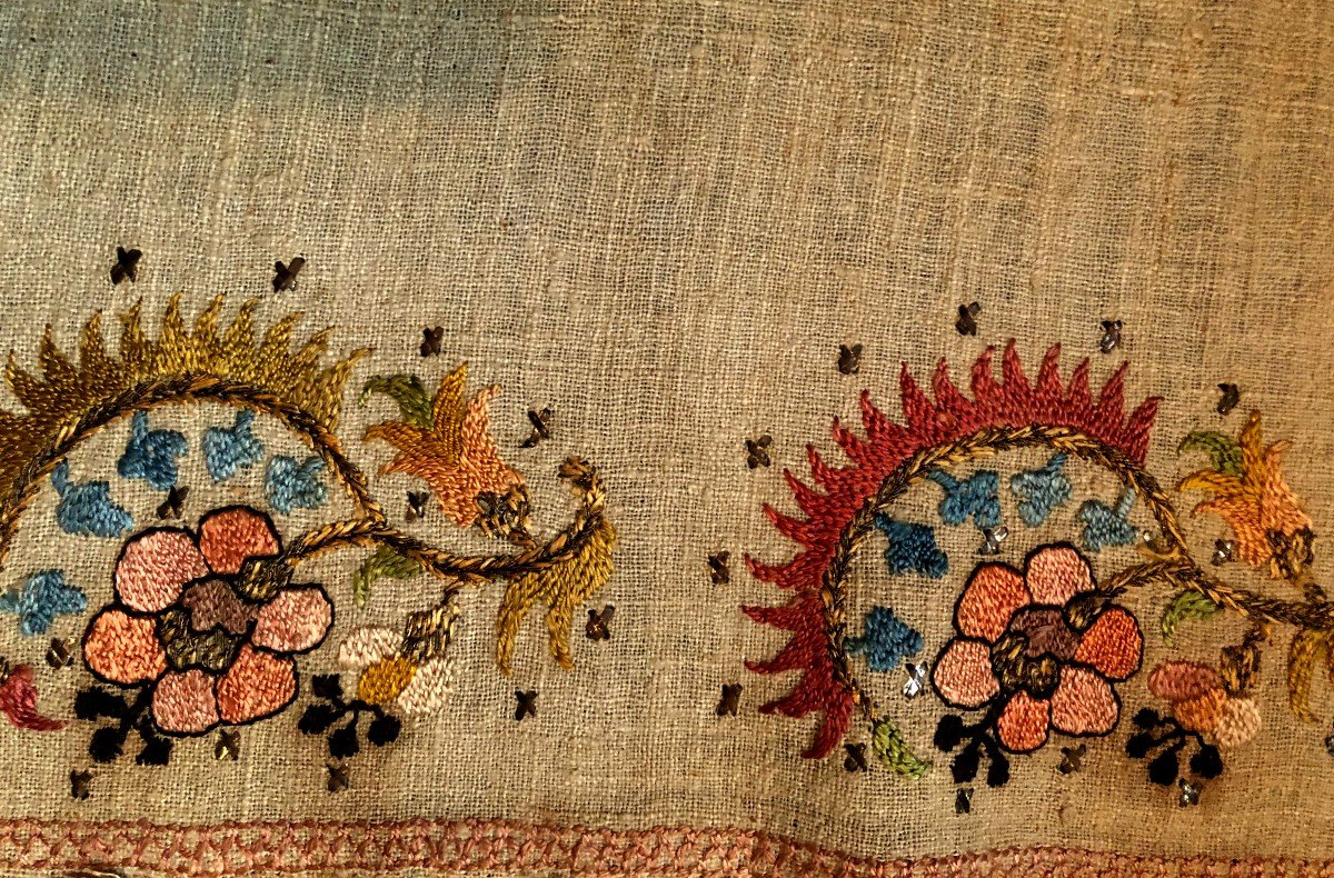 TISSU Broderie Ottomanes Turquie  TURC XIXème Siècle Serviettes De Hammam Fil Métallique yaglik-photo-2