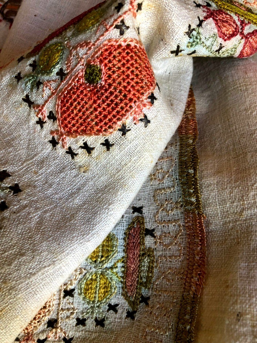 TISSU Broderie Ottomanes Turquie  TURC XIXème Siècle Serviettes De Hammam Fil Métallique yaglik-photo-6