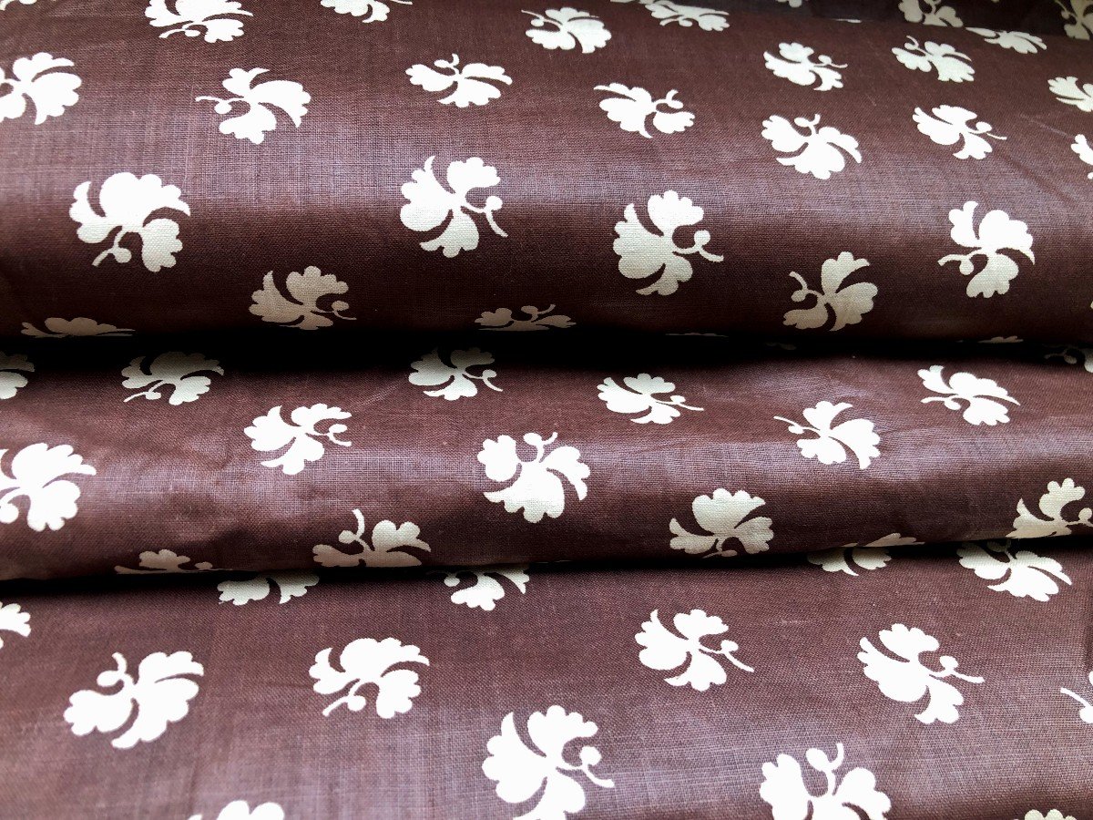 Chintz Percale Debut XXème Siecle PAIRE DE RIDEAUX 