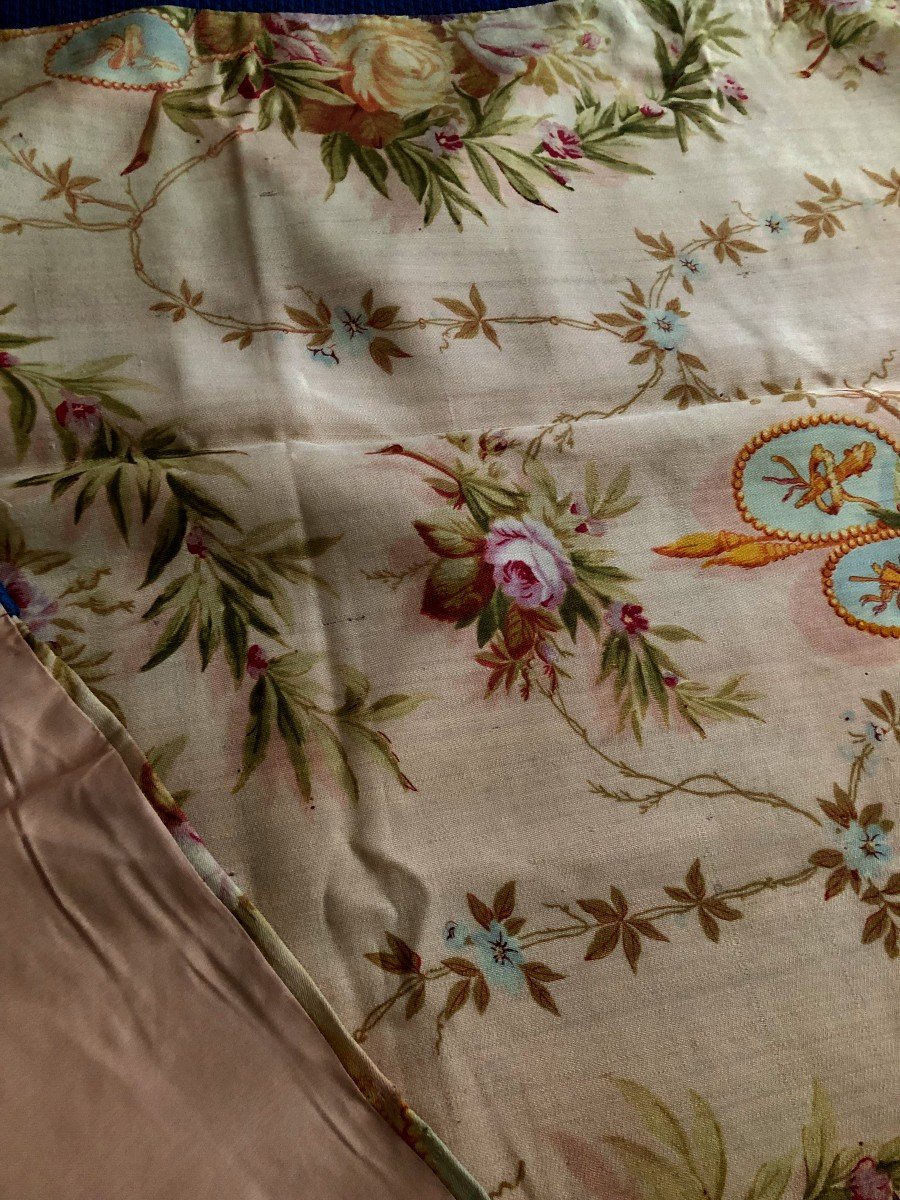 N° 1 Pair Of Curtain Hangings Mid XIXth Century Printed Cotton-photo-2