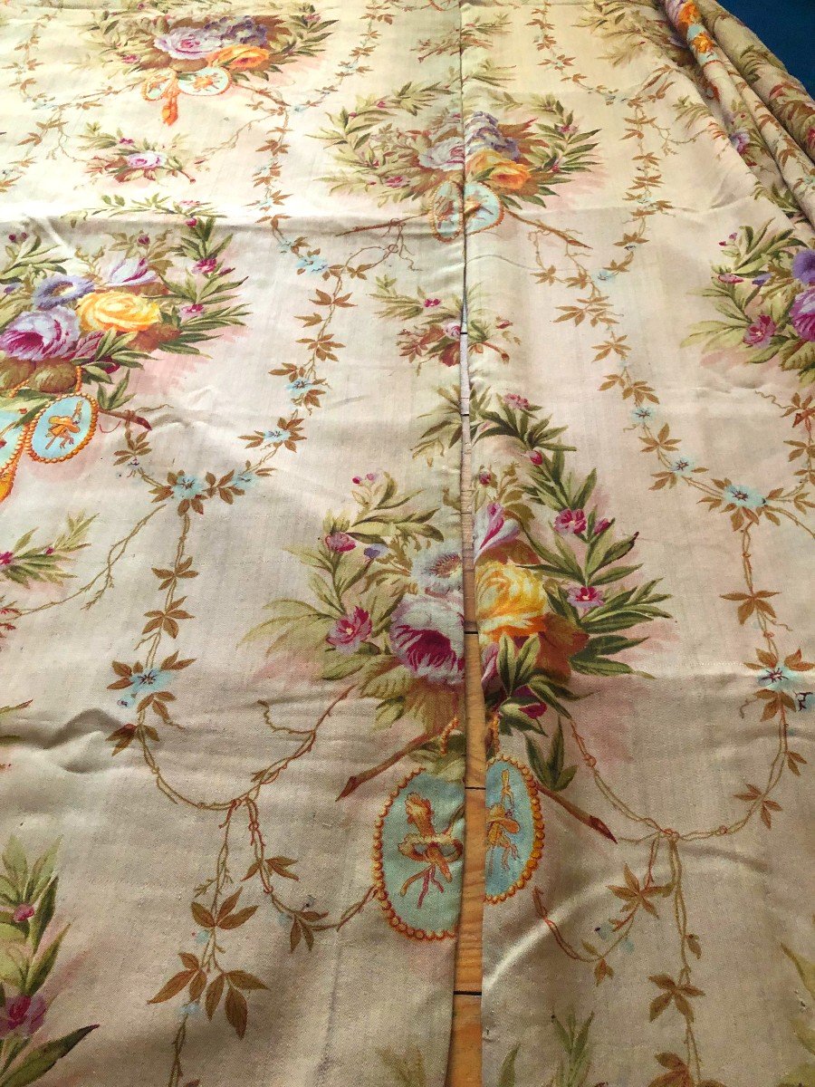 N° 1 Pair Of Curtain Hangings Mid XIXth Century Printed Cotton
