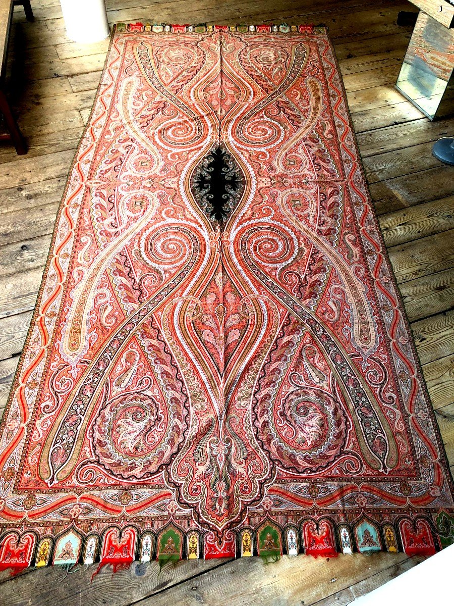 Textile Cashmere Antony  Berrus Shawl Long Cashmere Sign Circa1850