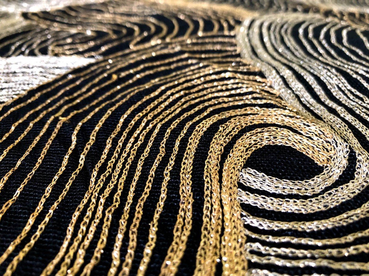 Etole Et Ceinture Art Deco Broderie Fil D Or Et Argent -photo-1
