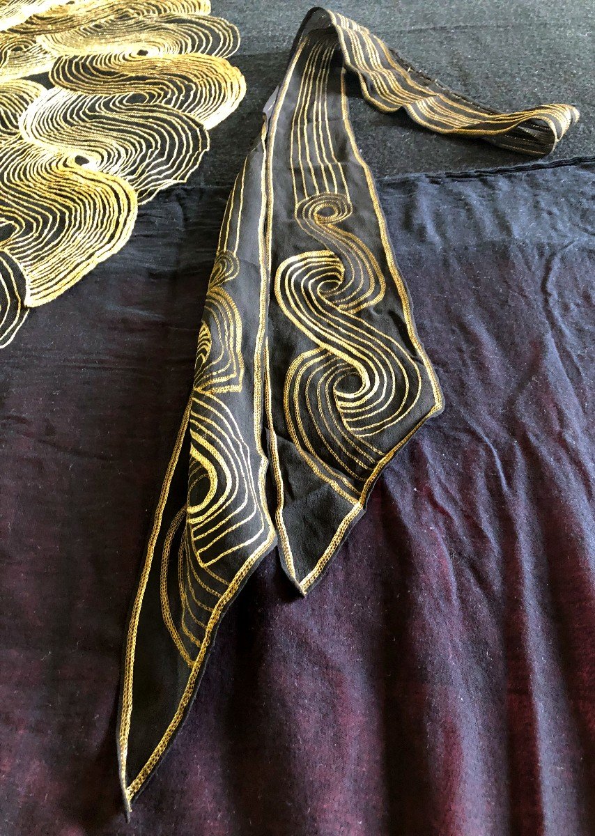 Etole Et Ceinture Art Deco Broderie Fil D Or Et Argent -photo-3