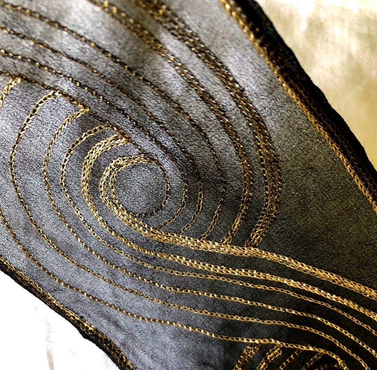 Etole Et Ceinture Art Deco Broderie Fil D Or Et Argent -photo-7