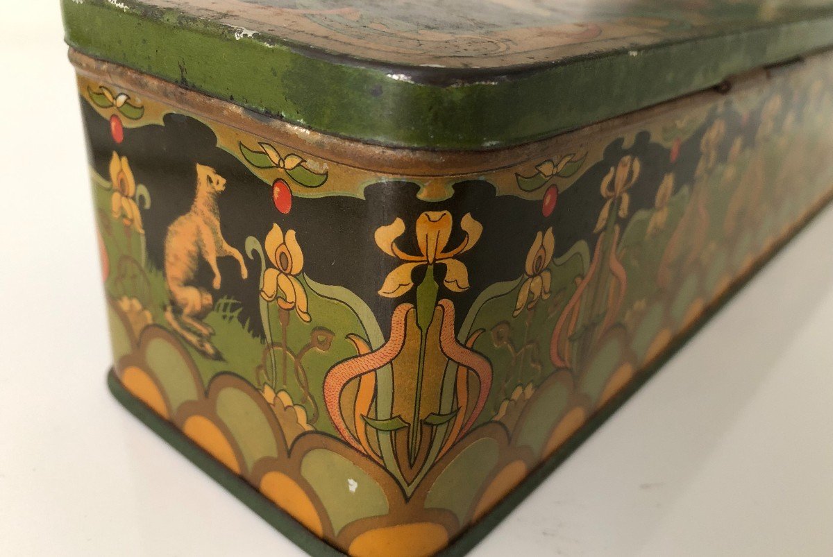 Le Ferret Box For Art Nouveau Corset Serigraphed Tole  Advertising  Box-photo-3