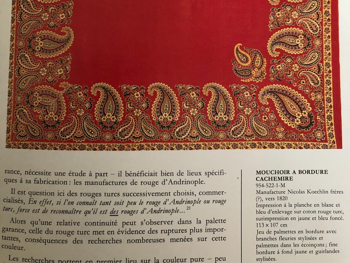 Handkerchief Adrianople Mulhouse 1820 Carre Foulard Fichu Alsace-photo-1