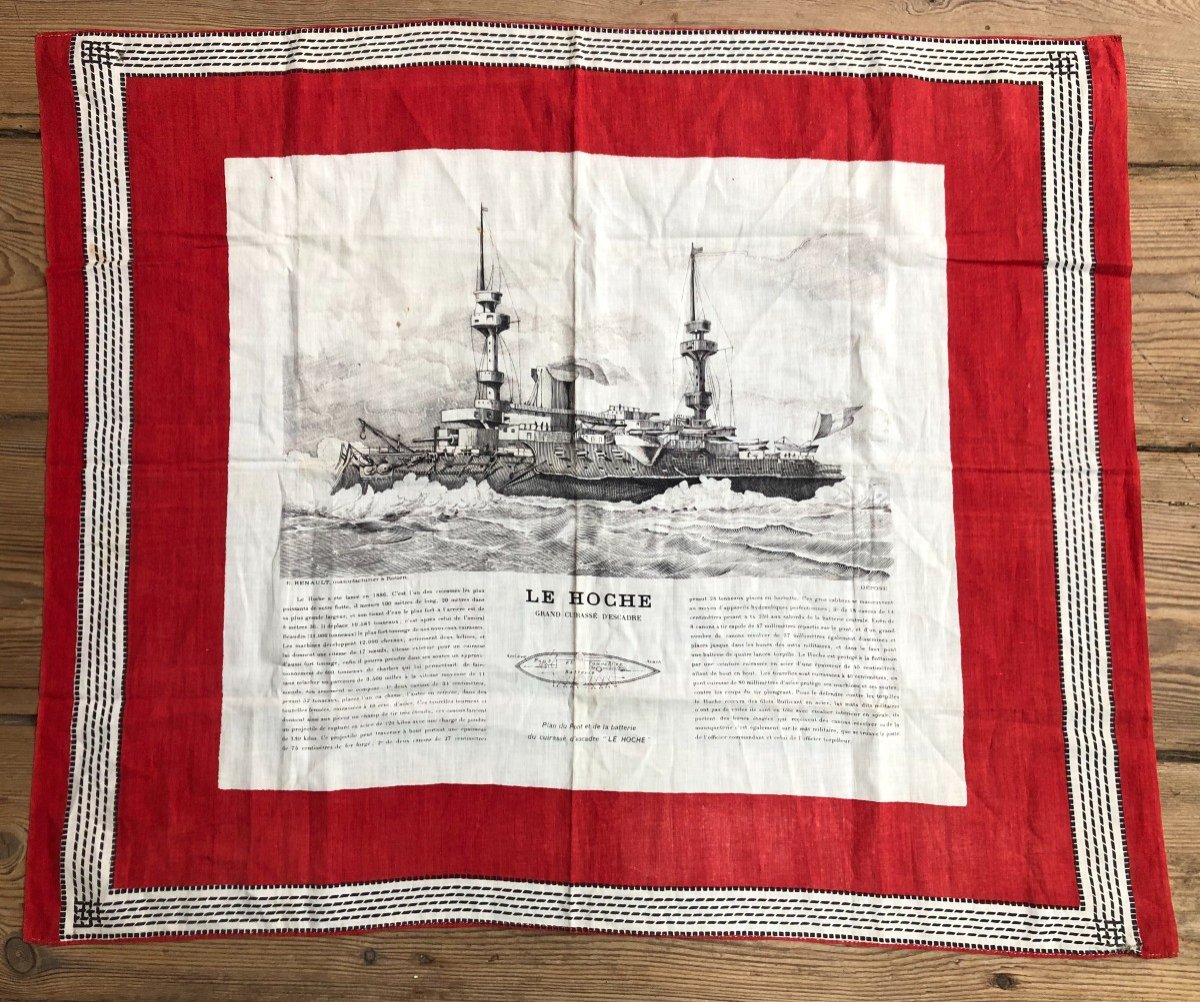 Mouchoir D Instruction Militaire " Le Hoche" circa 1900 Foulard