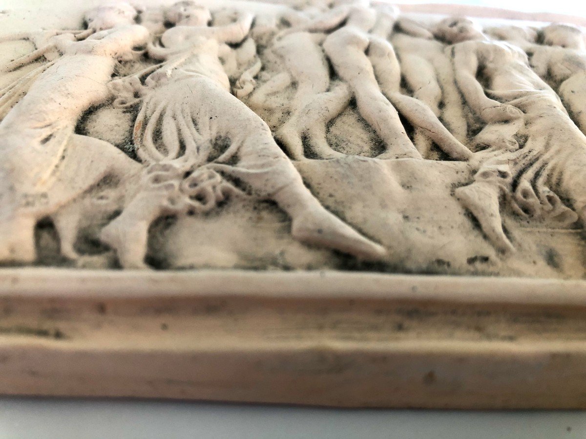 Plaque Decorative Bas Relief Terre De Pipe XXème Siecle La Musique -photo-2