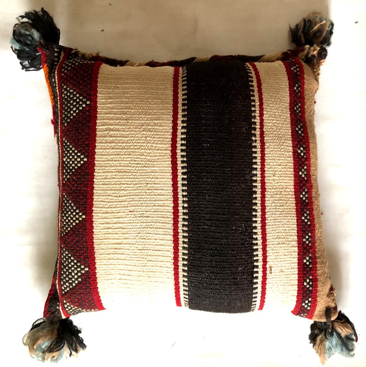  Tissu Coussin Navajo Fin XIXème Siecle Four Corners Etats Unis Amerindien
