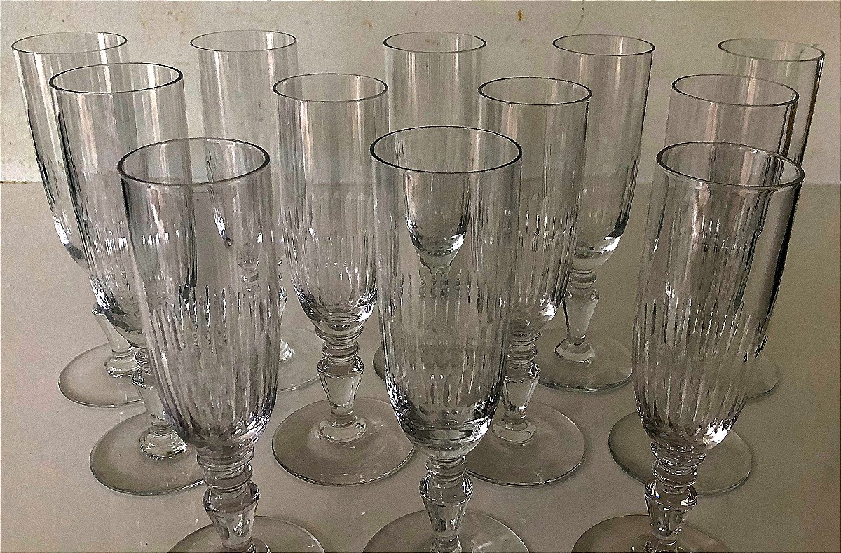 Baccarat 12 Cut Crystal Champagne Flutes-photo-4