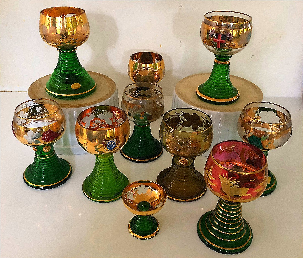 10 Glass Roemer Win Forestier Crystal Collection Germany-photo-2