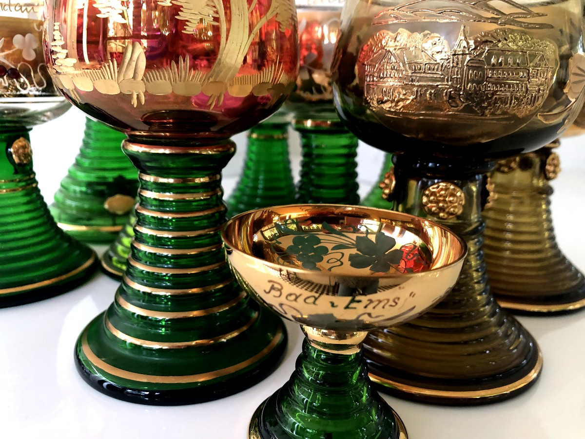 10 Glass Roemer Win Forestier Crystal Collection Germany-photo-3