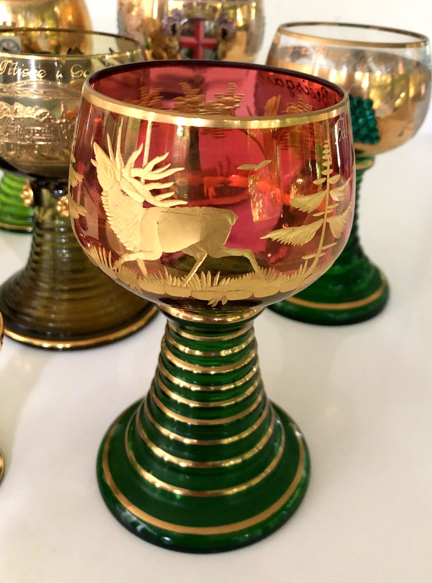 10 Glass Roemer Win Forestier Crystal Collection Germany-photo-4