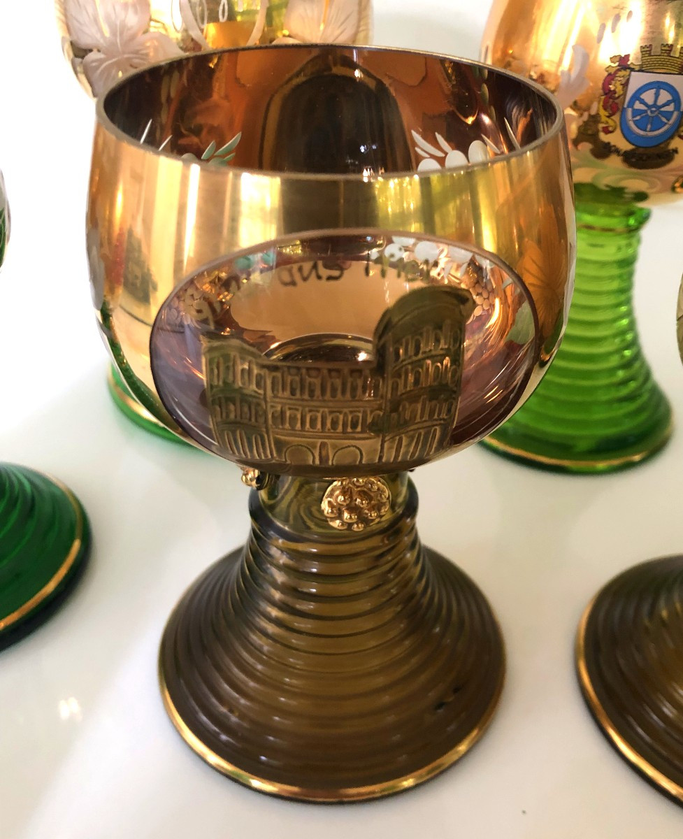 10 Glass Roemer Win Forestier Crystal Collection Germany-photo-6