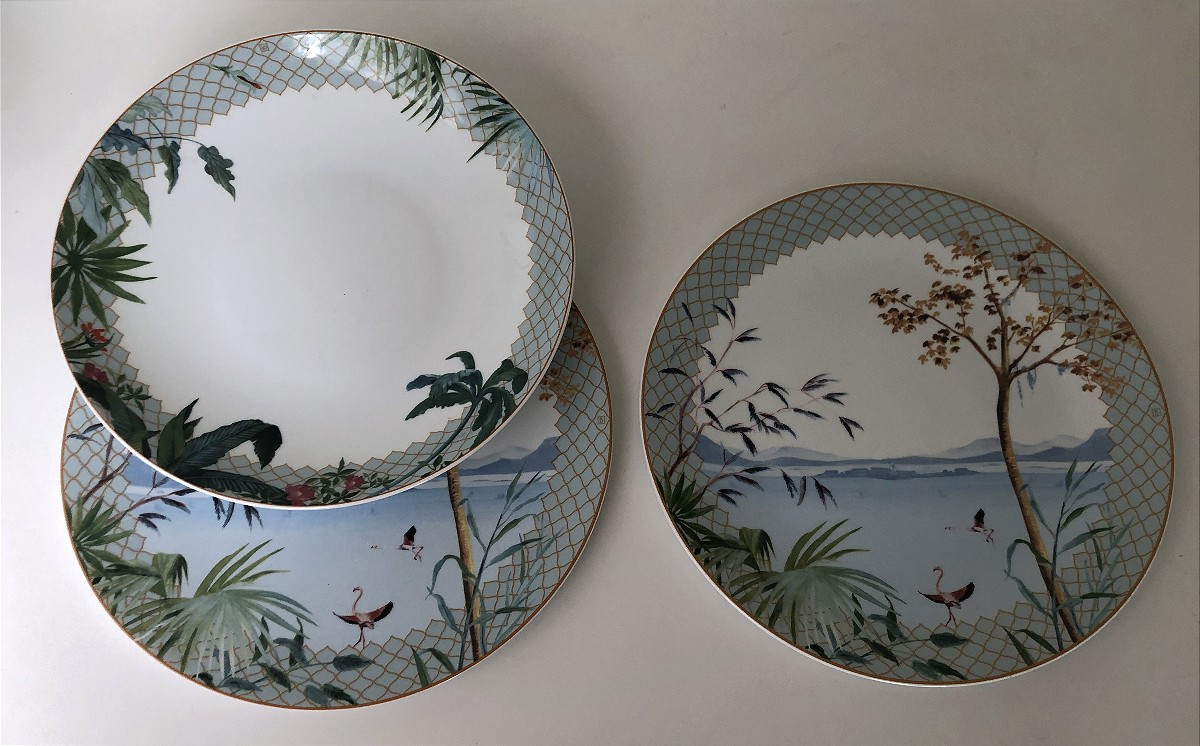 SERVICE DE TABLE LIMOGES PLATS PORCELAINE BERNARDAUD TROPIQUES-photo-2
