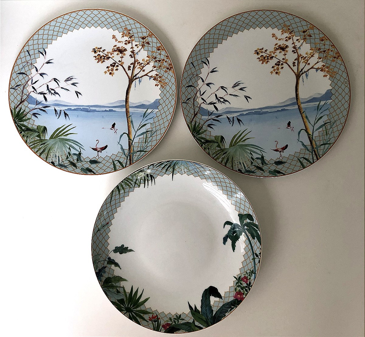 SERVICE DE TABLE LIMOGES PLATS PORCELAINE BERNARDAUD TROPIQUES