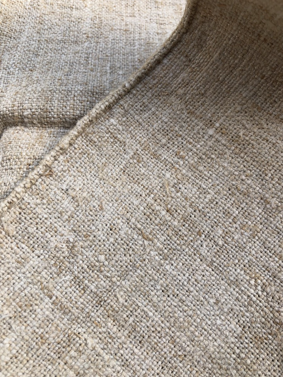 Antique Fabric 5 Tea Towels In Hemp 18th Century-photo-4