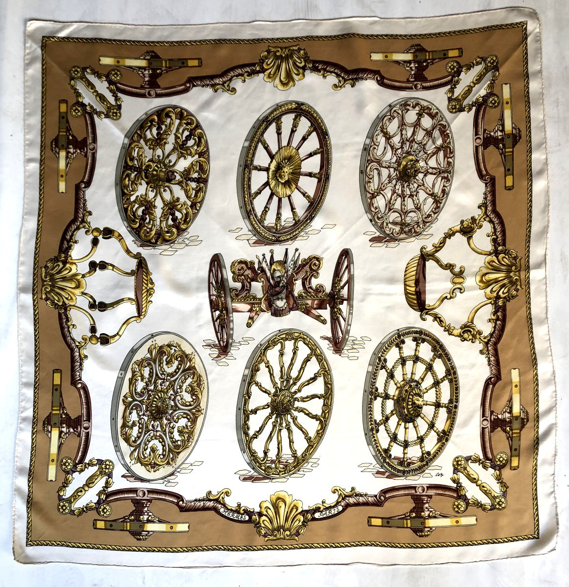 Square Hermes 1967 "the Cannon Wheels" Caty Latham
