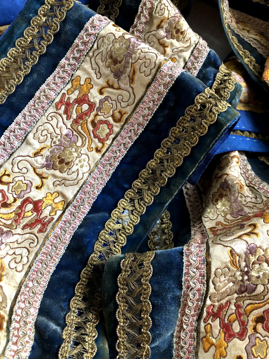 TISSU ANCIEN METRAGE  RUBAN GALON ELABORE  XIXème SIECLE -photo-3