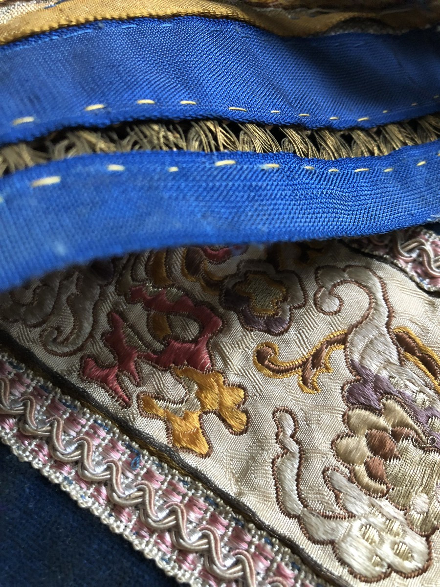 TISSU ANCIEN METRAGE  RUBAN GALON ELABORE  XIXème SIECLE -photo-1