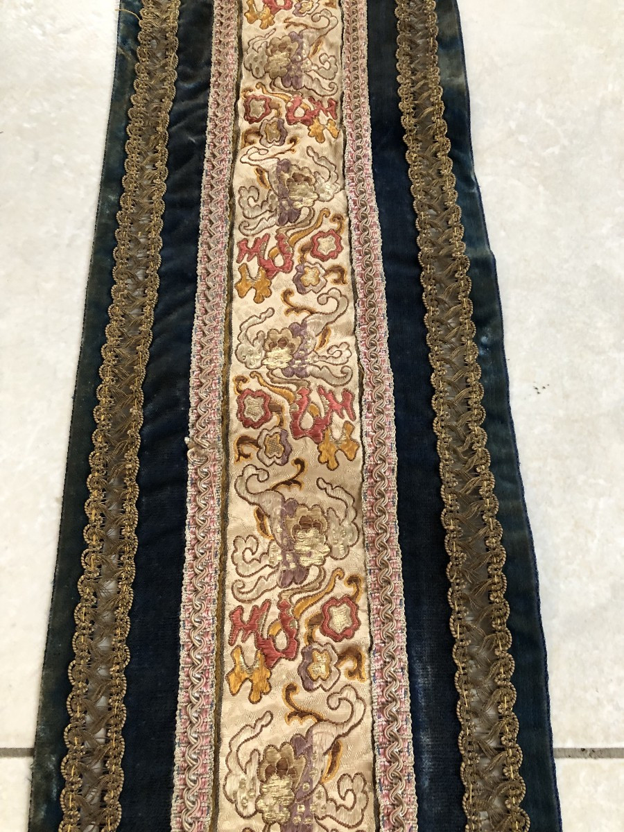 TISSU ANCIEN METRAGE  RUBAN GALON ELABORE  XIXème SIECLE -photo-2