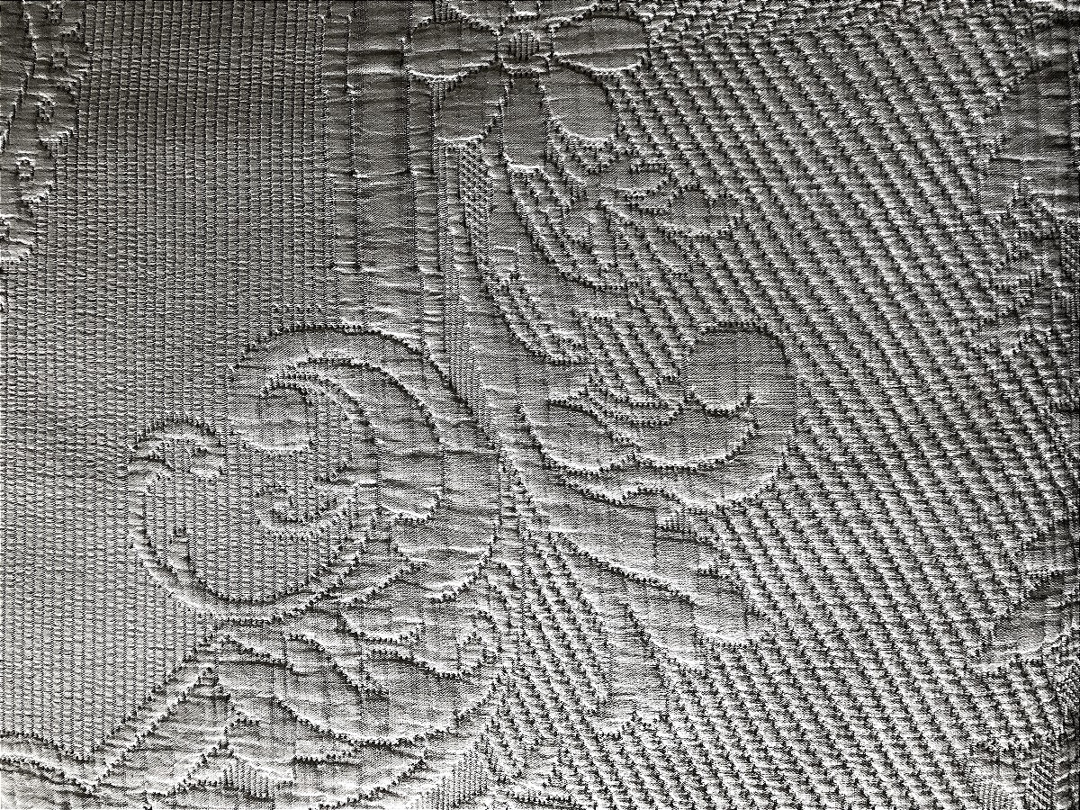 TISSU ANCIEN PIQUE DE MARSEILLE COURTE POINTE 1900 COUVRE LIT-photo-3