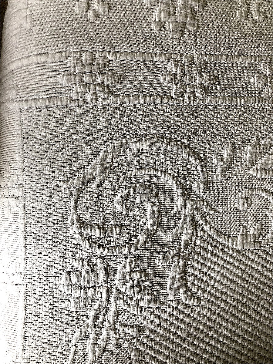 TISSU ANCIEN PIQUE DE MARSEILLE COURTE POINTE 1900 COUVRE LIT-photo-4