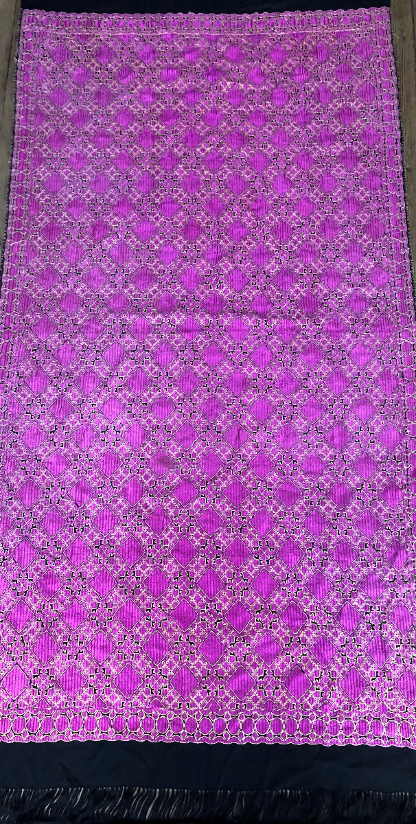 TISSU ANCIEN CHALE VALLEE DE SWAT PAKISTAN-photo-2