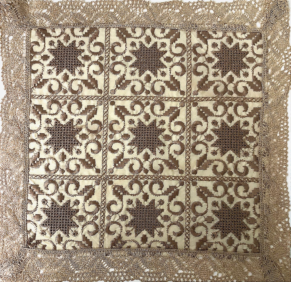 Antique Fabric, Arabic Lace, Tunisian Embroidery, Chebka-photo-4