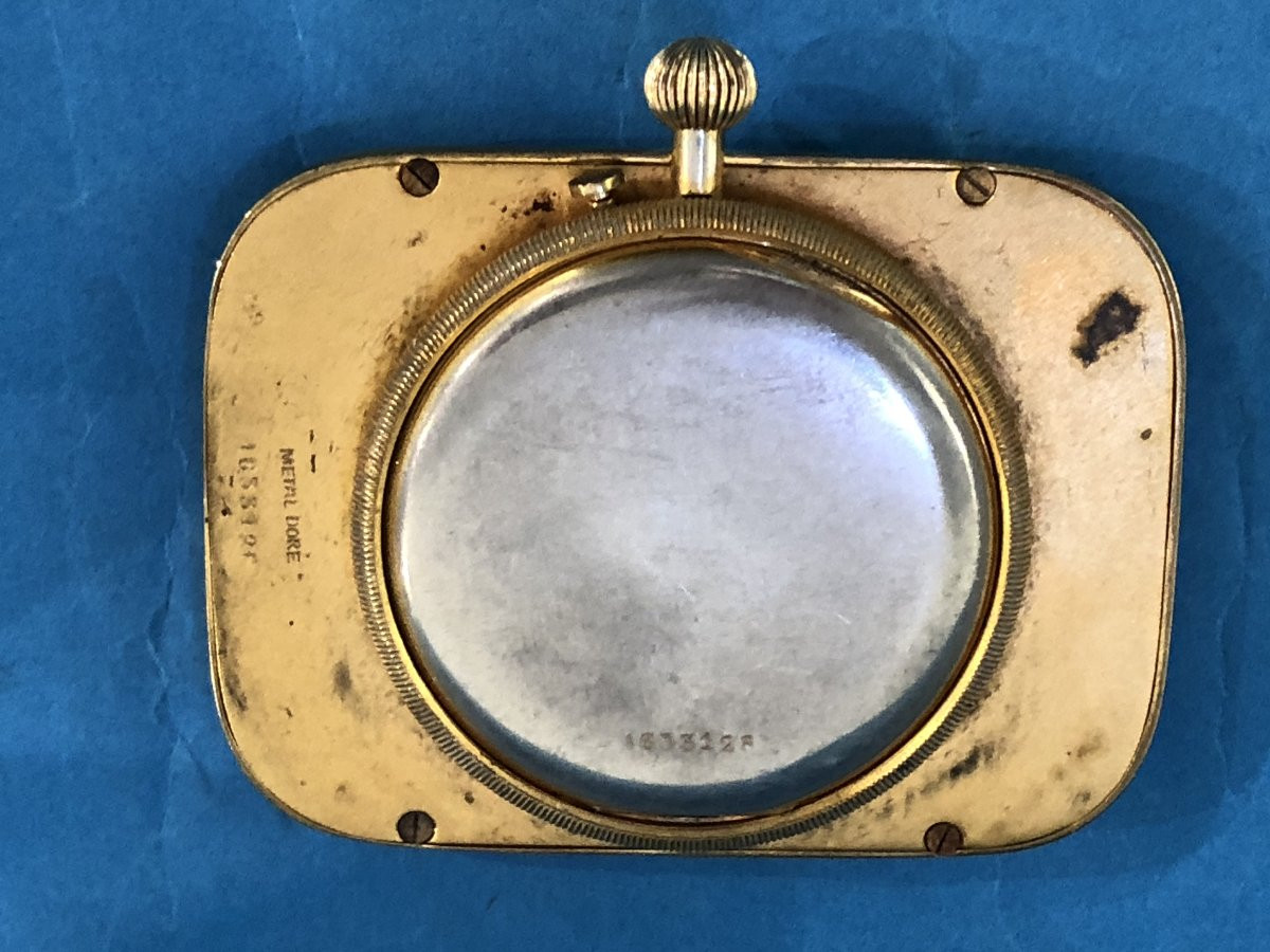 Longines Art Deco Gold-plated Metal Chronograph Alarm Watch With Numbered Ringing Sign-photo-3