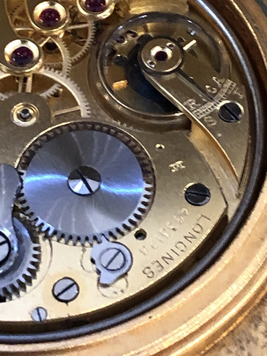 Longines Art Deco Gold-plated Metal Chronograph Alarm Watch With Numbered Ringing Sign-photo-2