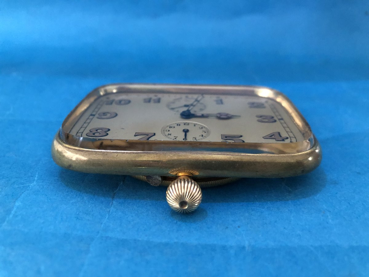 Longines Art Deco Gold-plated Metal Chronograph Alarm Watch With Numbered Ringing Sign-photo-5