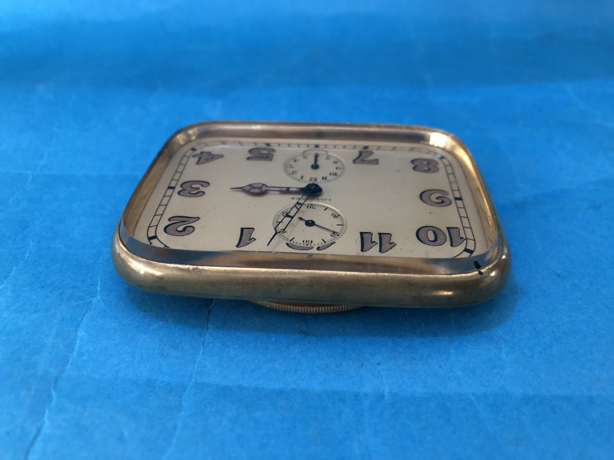Longines Art Deco Gold-plated Metal Chronograph Alarm Watch With Numbered Ringing Sign-photo-6