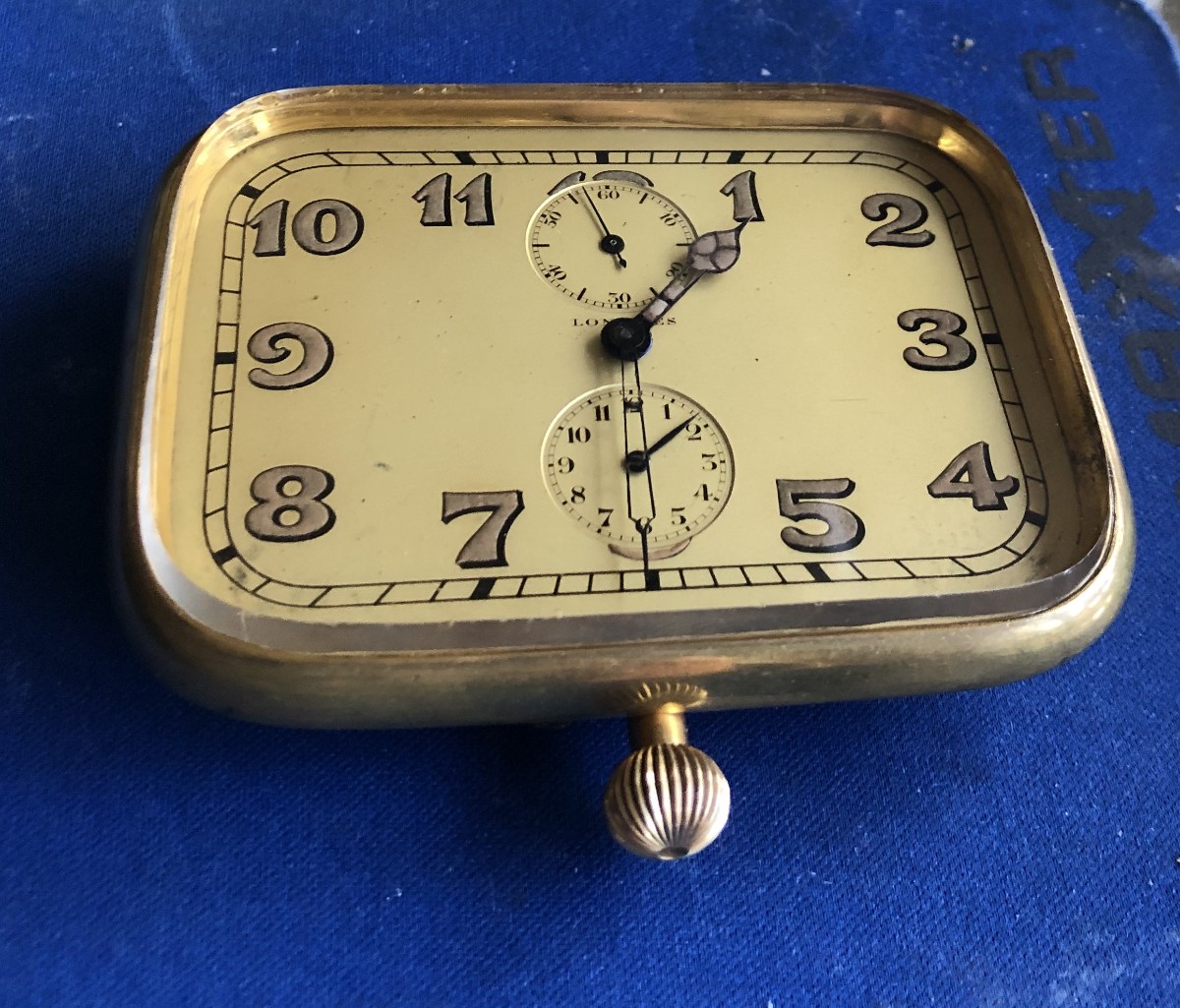 Longines Art Deco Gold-plated Metal Chronograph Alarm Watch With Numbered Ringing Sign