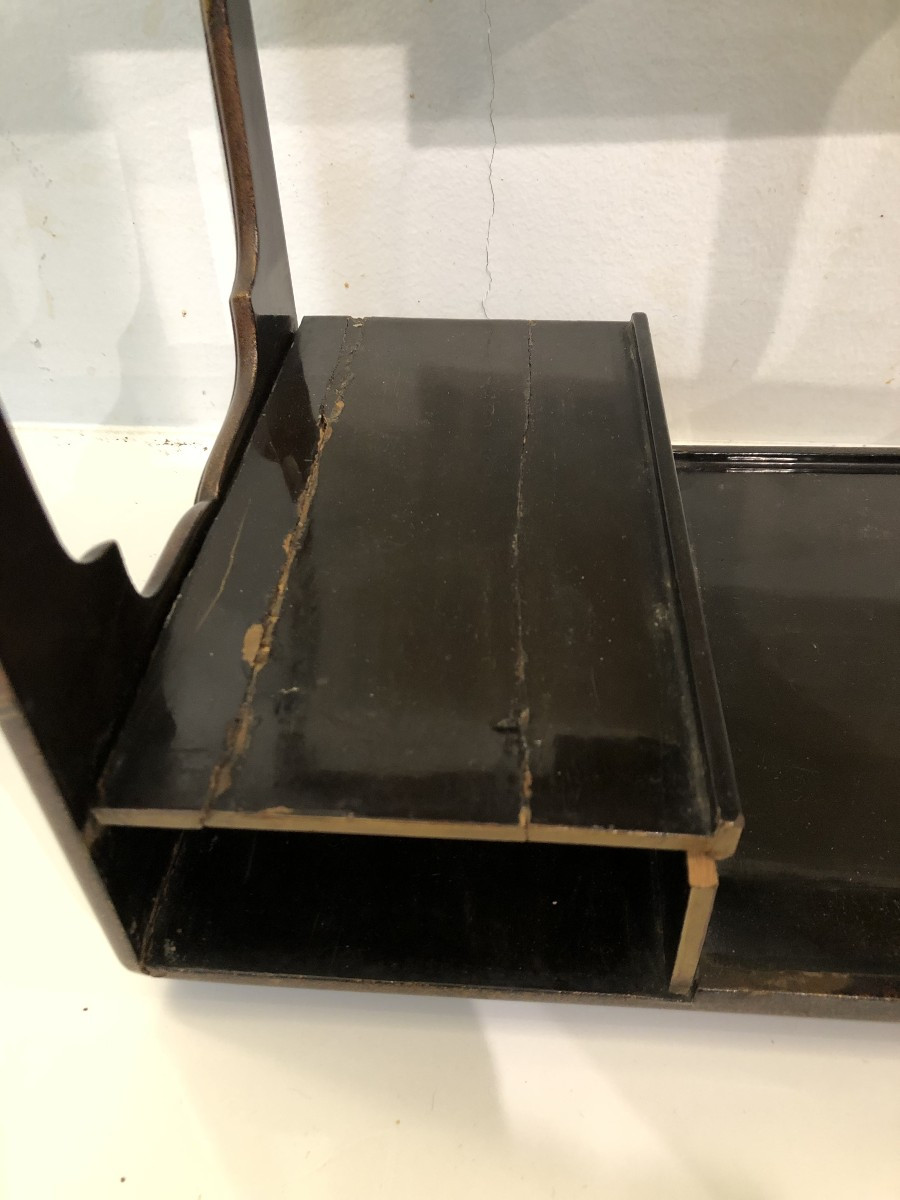 SAGE- JUBAKO NECESSAIRE DE TRANSPORT A PIQUE NIQUE BOITE EN LAQUE JAPONAIS GRUES ASIE-photo-7