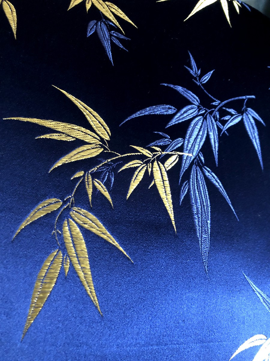 Vintage Fabric Large Art Deco Pouf Cushion Woven Gold Thread