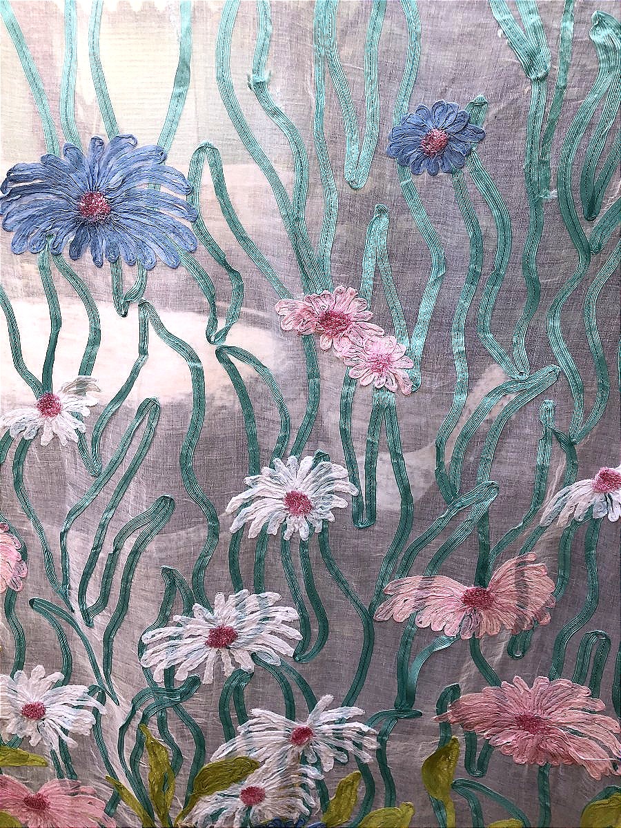 BRODERIE AUX CHRYSANTHEMES RUBAN DE SOIE-photo-1
