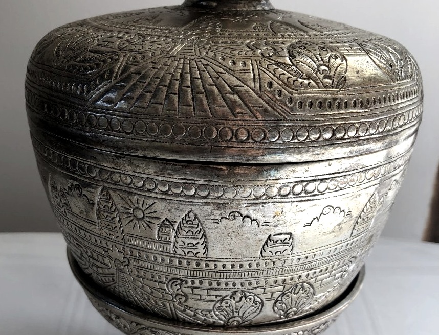 COUPE BOITE BOL URNE CEREMONIELLE CAMBODGE ANGKOR VAT PHAN INDOCHINE-photo-3