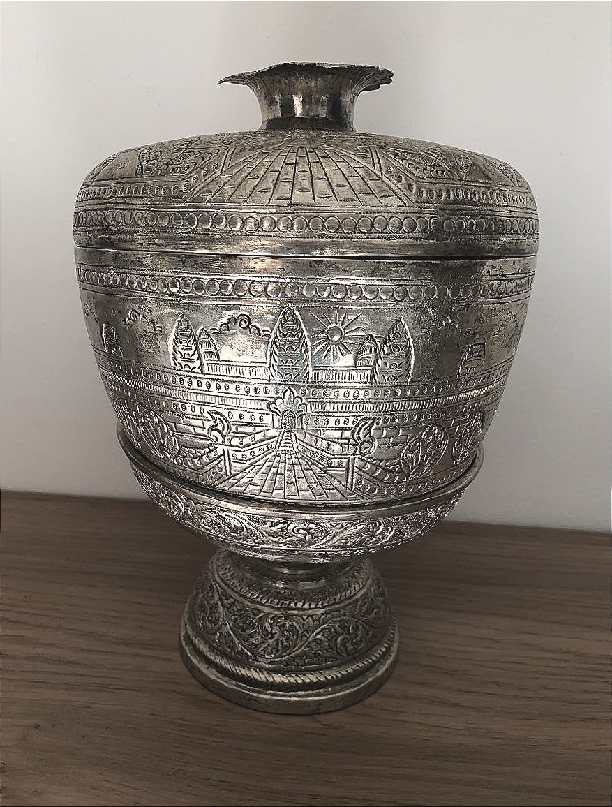 COUPE BOITE BOL URNE CEREMONIELLE CAMBODGE ANGKOR VAT PHAN INDOCHINE