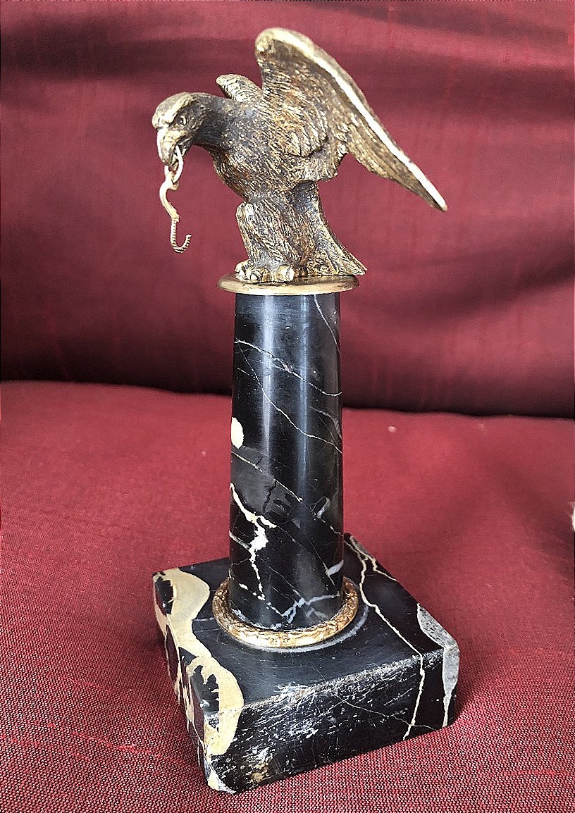 PORTE MONTRE DE GOUSSET ANIMALIER AIGLE EN BRONZE-photo-4