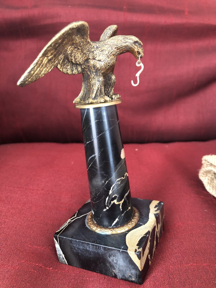 PORTE MONTRE DE GOUSSET ANIMALIER AIGLE EN BRONZE-photo-2