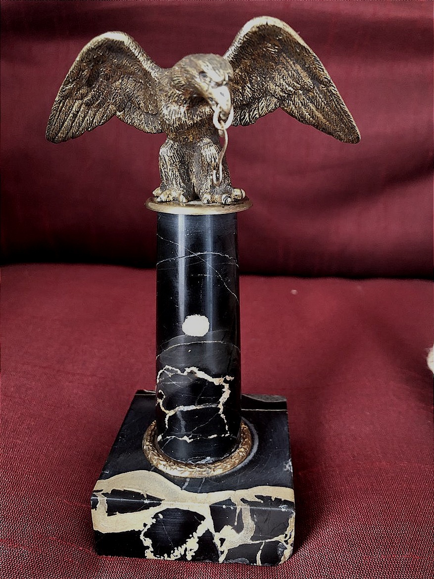 PORTE MONTRE DE GOUSSET ANIMALIER AIGLE EN BRONZE
